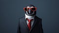 Minimalist Fashion Portrait Of Penguin In Disguise