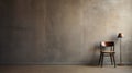 Minimalist Figuration: Empty Wall Space Above Chair In Muted Tones Royalty Free Stock Photo