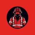 Minimalist Firefighter Icon With Elegant Use Of Negative Space