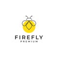 Minimalist firefly logo design vector Royalty Free Stock Photo