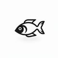Minimalist Fish Icon Bold Outline, Golden Age Illustration Style Royalty Free Stock Photo