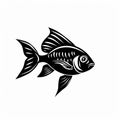 a minimalist fish outline on white background