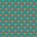 Minimalist fish scales squama background, vector seamless fabric pattern, tiled textile print.