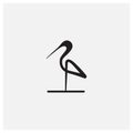 Minimalist flamingo bird modern line logo design