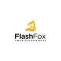 minimalist FlashFox wolf stun electric logo design Royalty Free Stock Photo