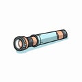 Minimalist Flashlight Icon With Lens - Colored Cartoon Style Royalty Free Stock Photo