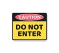 Minimalist Flat Design Caution Do Not Enter Template Vector