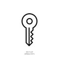 Simple Key Icon - Flat Design Royalty Free Stock Photo