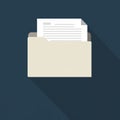 File Folder with Document Flat Icon Royalty Free Stock Photo