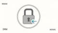 Digital Security Padlock with Encryption Code Icon Royalty Free Stock Photo
