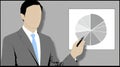 Businessman Explaining Pie Chart Presentation, Data Analysis and Strategy Concept Royalty Free Stock Photo