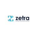 Minimalist flat initial Z ZETRA symbol logo design