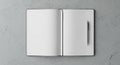 Open Notebook with Pen on Concrete Background Royalty Free Stock Photo