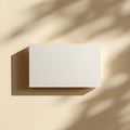 Blank White Business Card Mockup with Natural Diagonal Shadows Royalty Free Stock Photo