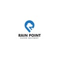 Minimalist simple RAIN POINT color logo design