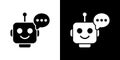 Minimalist Icon of Chatbot Robot with Speech Bubble for AI Communication Royalty Free Stock Photo