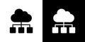 Minimalist Icon of Cloud Connected to Network Nodes for Cloud Computing Royalty Free Stock Photo
