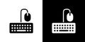 Minimalist Icon of Computer Keyboard and Mouse Connected by Cable Royalty Free Stock Photo