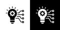 Minimalist Icon of Light Bulb with Gear and Circuit Lines for Innovation and Technology Royalty Free Stock Photo