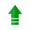 Minimalist flat vector icon of a green thick arrow Royalty Free Stock Photo