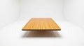 Minimalist Floating Table with Rich Zebrawood Veneer in Seamless White Studio Royalty Free Stock Photo