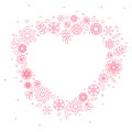 Minimalist floral background heart frame