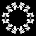 Minimalist Floral pattern in black background Royalty Free Stock Photo
