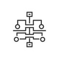 Network Diagram, Connecting Nodes, System Architecture Royalty Free Stock Photo