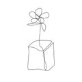 Minimalist Flower one line drawing. Simple line drawing. Continuous line drawing illustration for wall art printable decoration