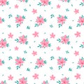 Minimalist flower print or seamless pattern