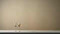 Minimalist Flutes On Table: Tonalist Glass Background