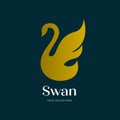 Minimalist flying swan logo , simple and luxury