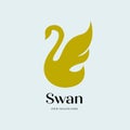 Minimalist flying swan logo , simple and luxury