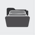 Minimalist Folder Icon for Data and Documents Royalty Free Stock Photo