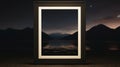 Minimalist Frame Mockup With Nocturnal Mountain Image