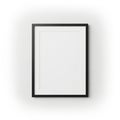Minimalist framed picture hanging on a plain wall Royalty Free Stock Photo