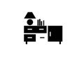 Minimalist furniture interior silhouette logo