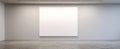 The minimalist gallery space featuring a large blank canvas on the wall. AI generated image Royalty Free Stock Photo