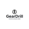 minimalist GearDrill circle silhouette logo design