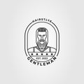 minimalist gentleman or man with sideburns logo vector illustration design... Royalty Free Stock Photo
