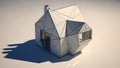 Geometric abstract house design with sharp angles and clean lines on a white background home architecture Royalty Free Stock Photo