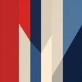 Minimalist Geometric Abstraction: Red, White, And Blue Stripes Royalty Free Stock Photo