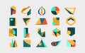 Minimalist geometric brutal shapes.Colorful basic memphis abstract forms.Bauhaus elements. Art vector set en trendy modern colors