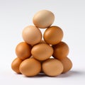 Minimalist Geometric 3d Image: Brown Egg Cluster On White Surface Royalty Free Stock Photo