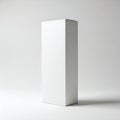 Minimalist geometric design featuring a simple white rectangular prism on a plain surface Royalty Free Stock Photo