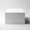 Minimalist geometric design of a striped box casting a subtle shadow on a plain background Royalty Free Stock Photo