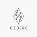 Minimalist geometric iceberg logo icon vector template