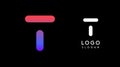 Minimalist geometric letter T, bold rounded icon style, futuristic cyber logotype for digital tech branding, EDM event