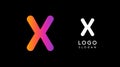 Minimalist geometric letter X, bold rounded icon style, futuristic cyber logotype for digital tech branding, EDM event