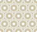 Minimalist geometric seamless pattern with hexagonal lattice. White and beige Royalty Free Stock Photo